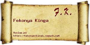 Fekonya Kinga névjegykártya